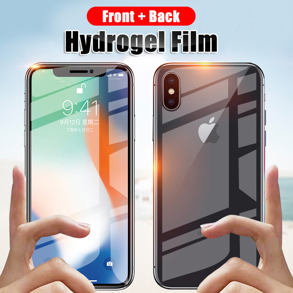 2pcs Front+Back Hydrogel Screen Protector Film For iPhone 15 14 13 12 Pro Max 7