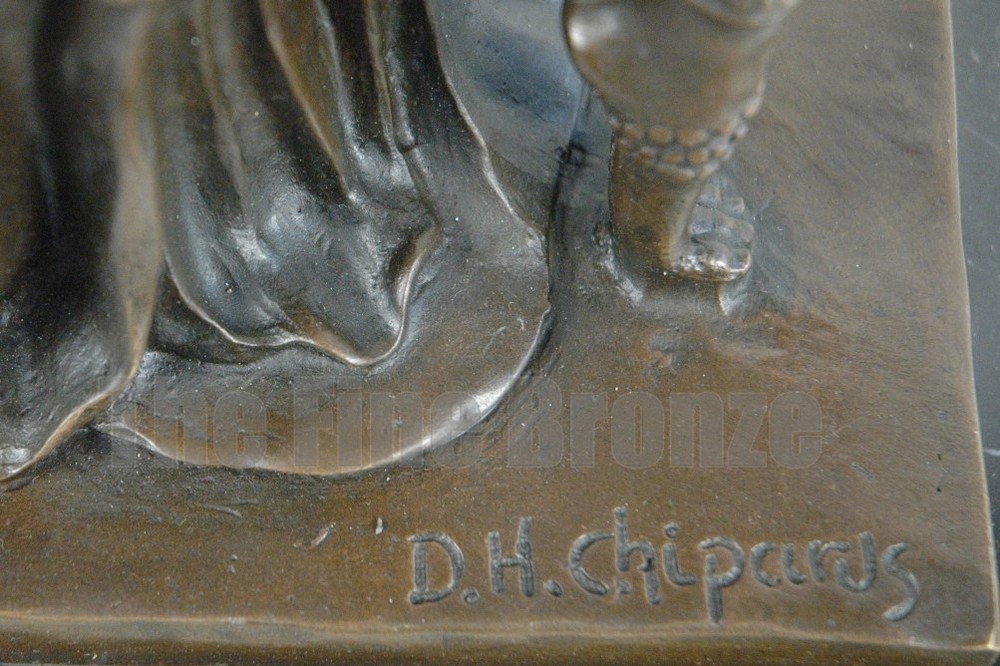 Signed D.H.Chiparus, bronze statue art deco dancer Yambo sculpture
