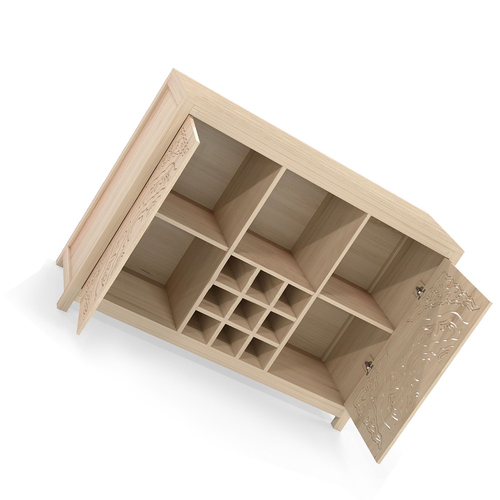 Modern Wine Bar Cabinet Buffet Storage For Dining Room Kitchen