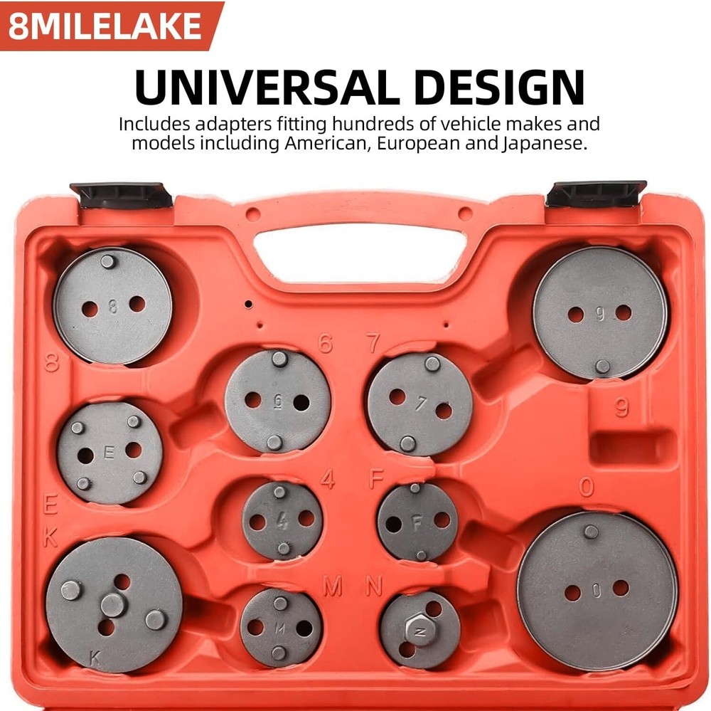 18Pcs Universal Disc Brake Caliper Rewind Tool Compression Piston Wind Back Kit