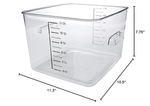 12 Qt Clear Polycarbonate Food Storage Container Dishwasher Safe Space Saving