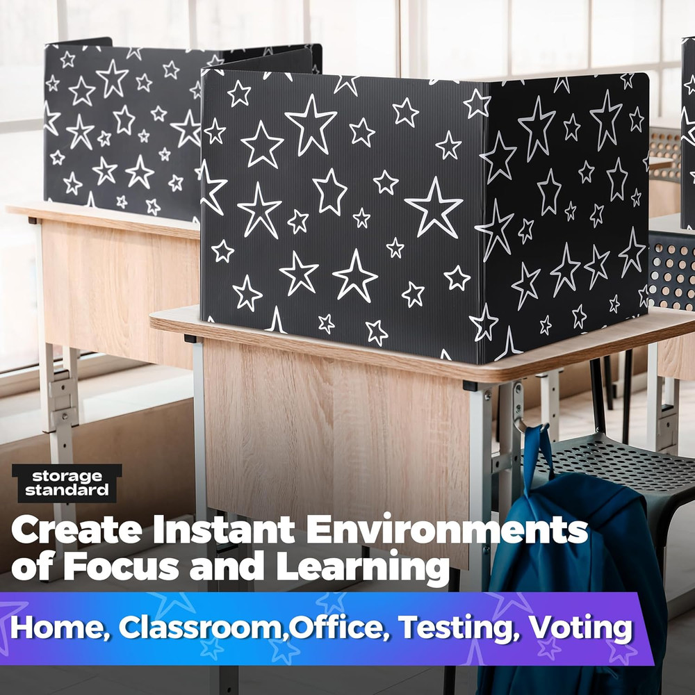 22-Pack Student Desk Dividers - Durable, Waterproof Privacy Shields for Classroo