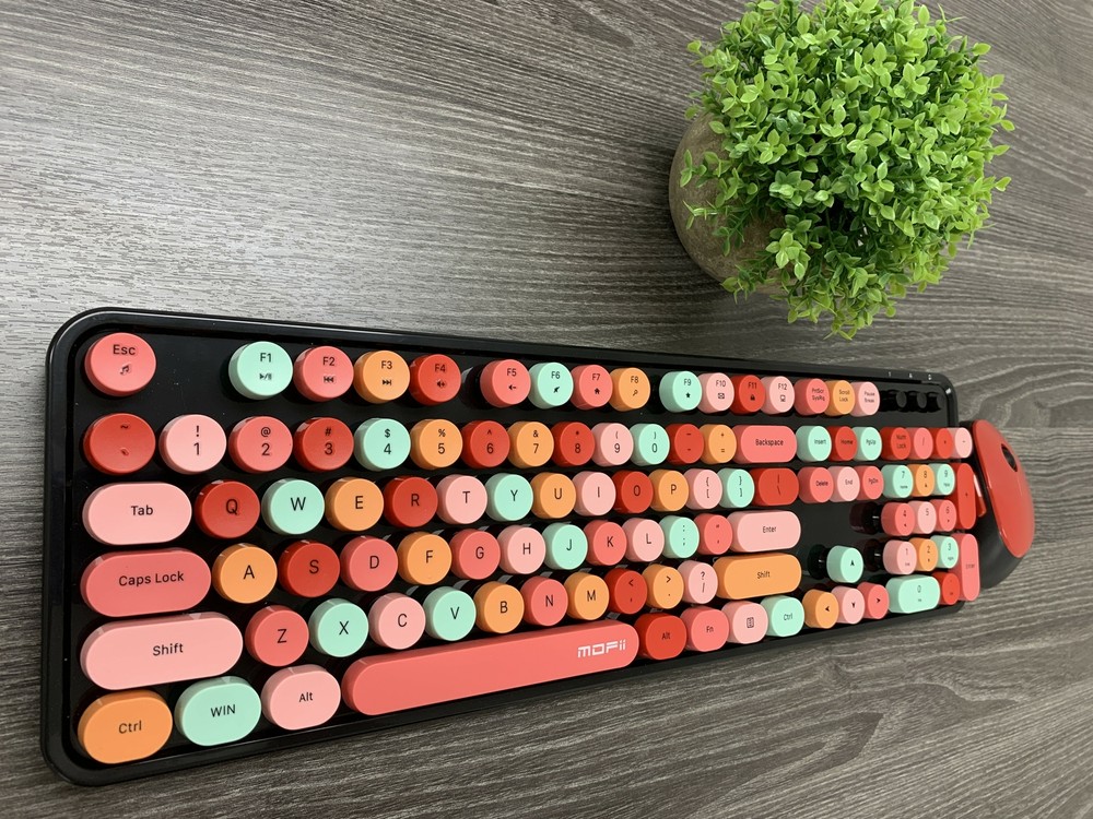 Mofii Colorful Computer Wireless Keyboard Mouse Combos, PC/Laptop/Mac