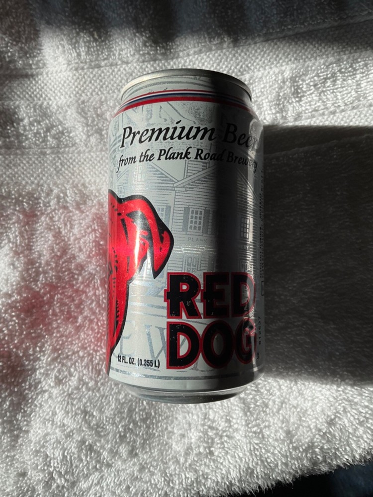 RED DOG EMPTY BEER CAN