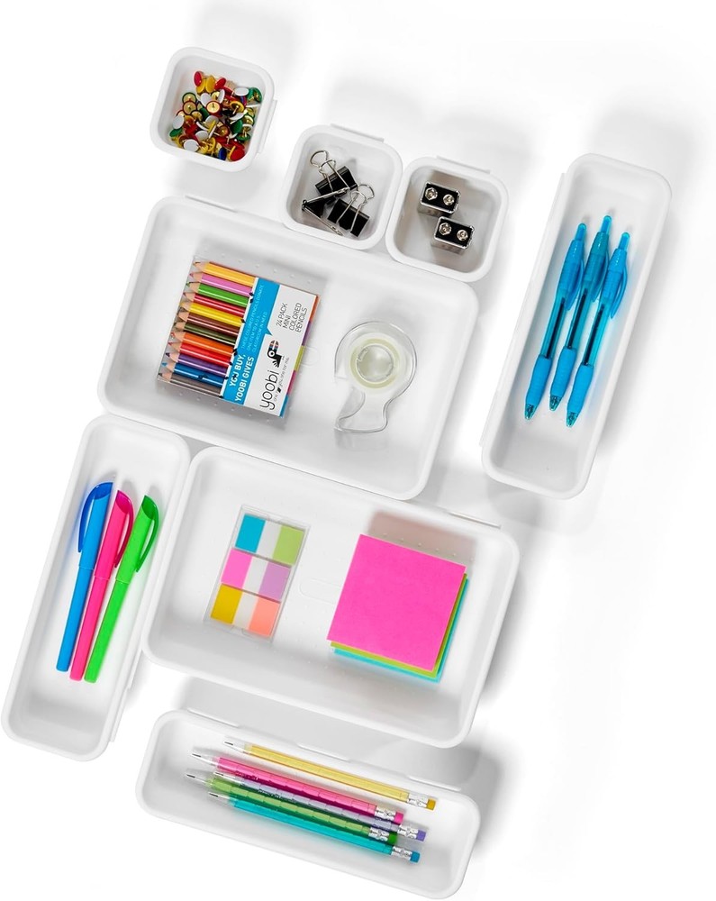 Madesmart 8-Piece Interlocking Bin Pack Customizable 8-Piece, White