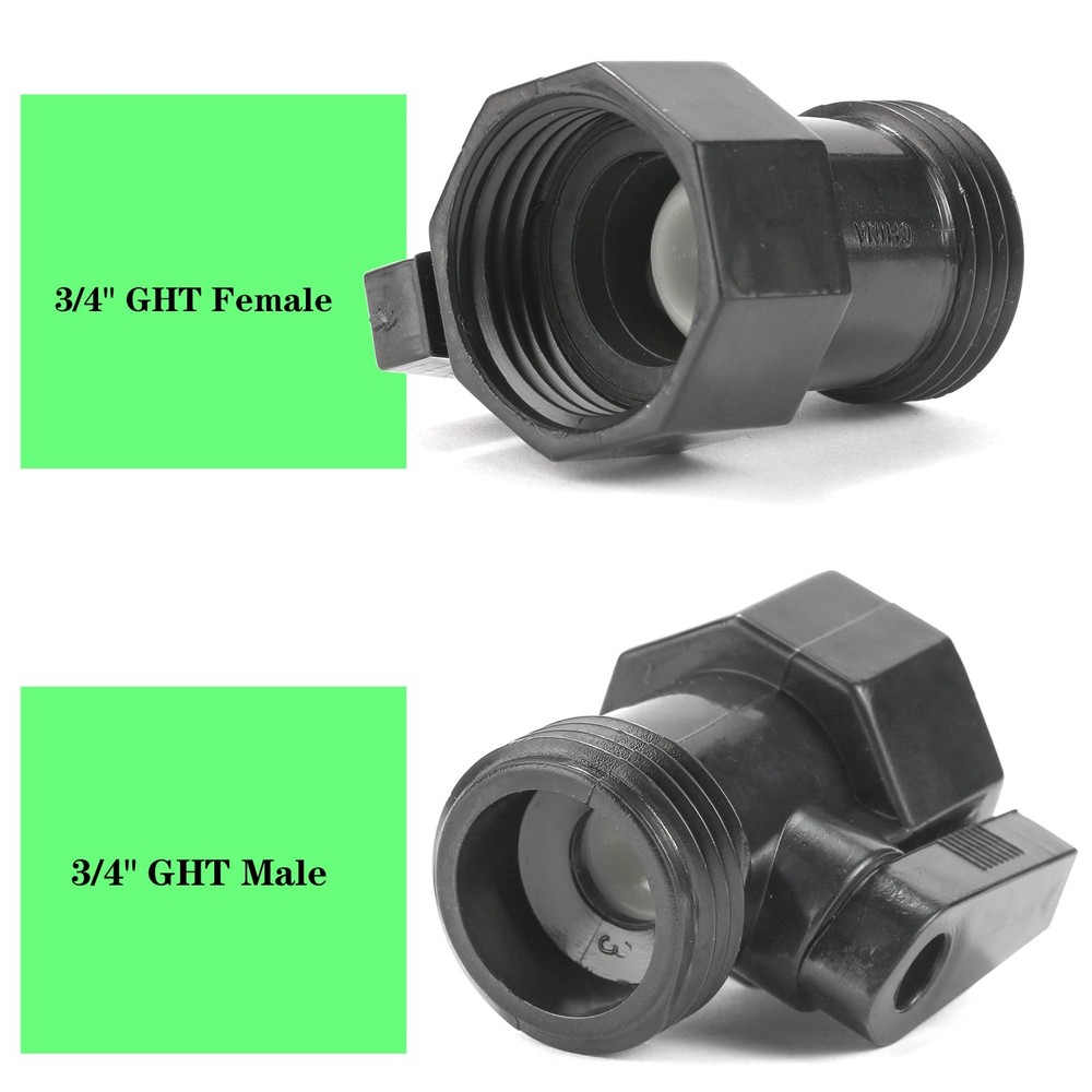 4 Pack 3/4" Garden Hose Shut Off Valve,1-Way Restricted-Flow 4 Pack, Plastic