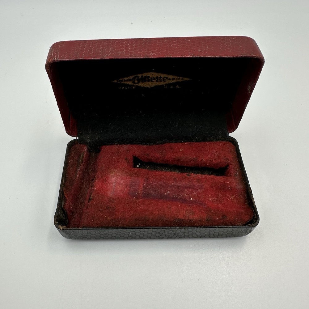 Vintage GILLETTE Fat Handle Double Edge Safety Razor Original Case