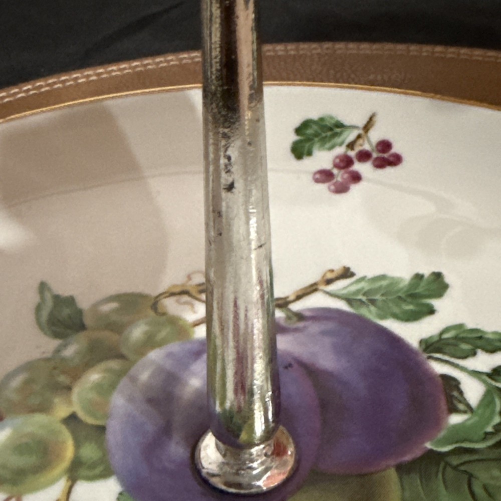 Vintage Snack Tray Two-Tier With Handle, Fruit Motif Great Spring Table Setting