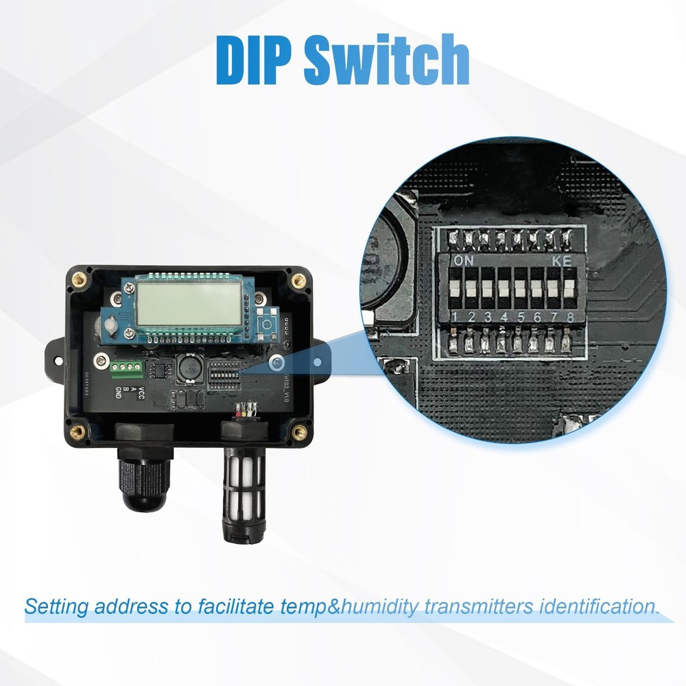 Tzone RS485 Temperature Humidity Sensor Modbus RTU Temp Digital Gray