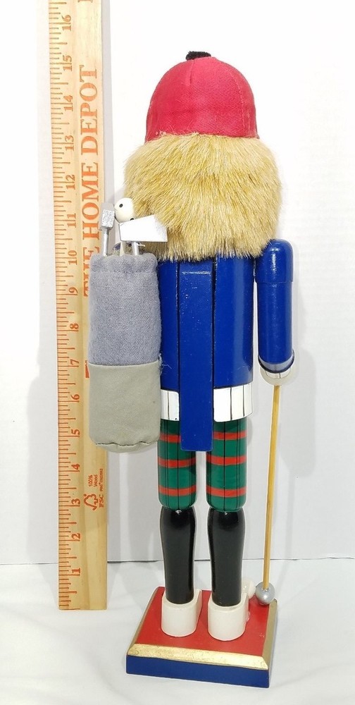 Christmas Golfer Nutcracker 15" tall