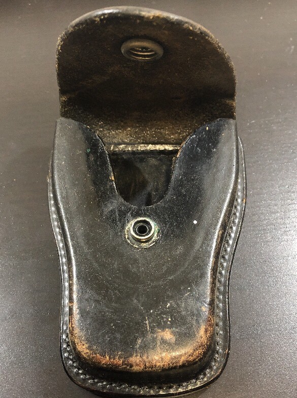 Tex Shoemaker Co Black Leather Cuff Case Handcuff Snap Belt Loop