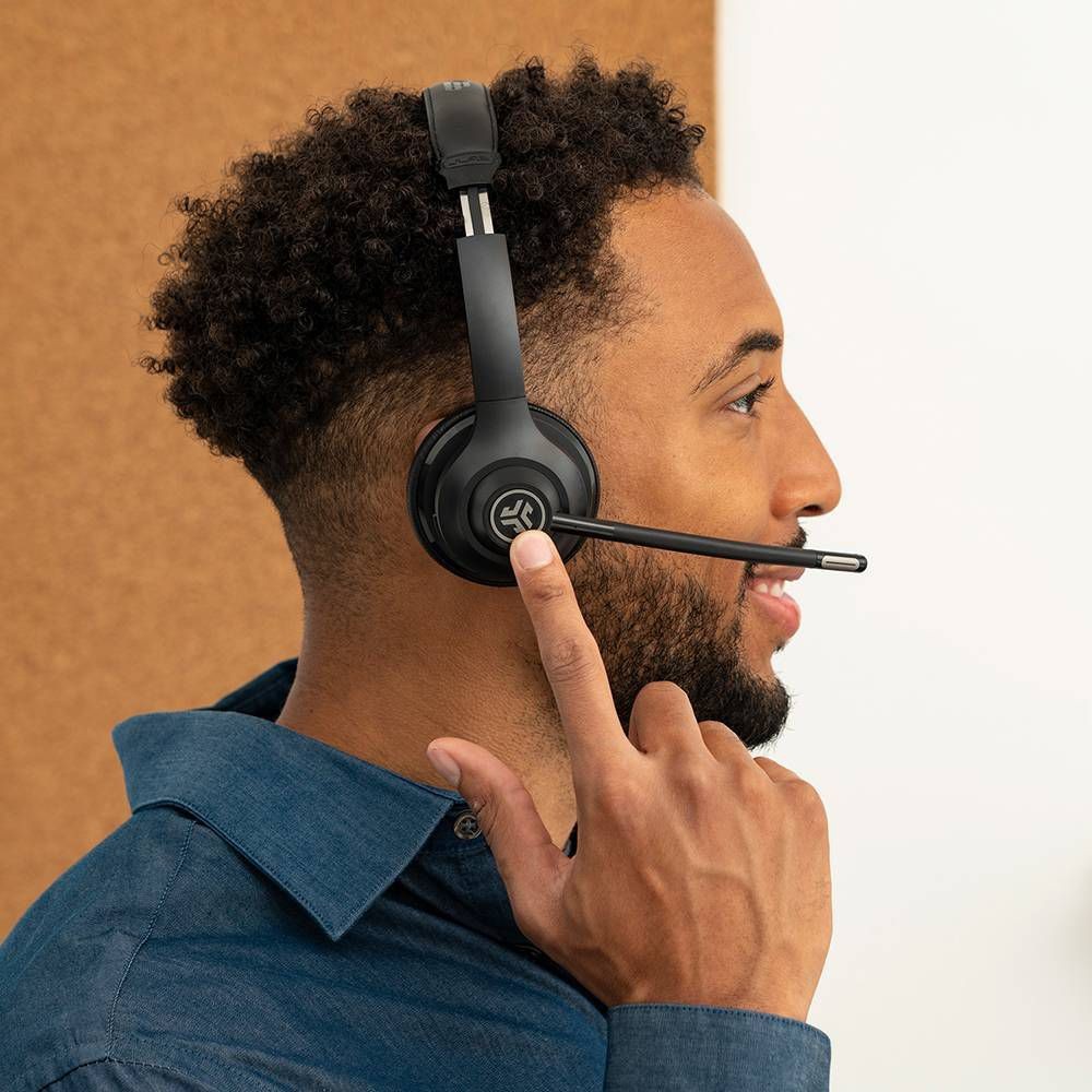 JLab Go Work Hybrid Bluetooth Wireless Headset - Black