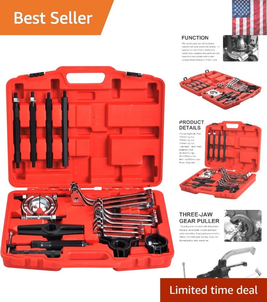 10 Ton Hydraulic Gear Jaw Pulling Bearing Separator Puller Set Kit