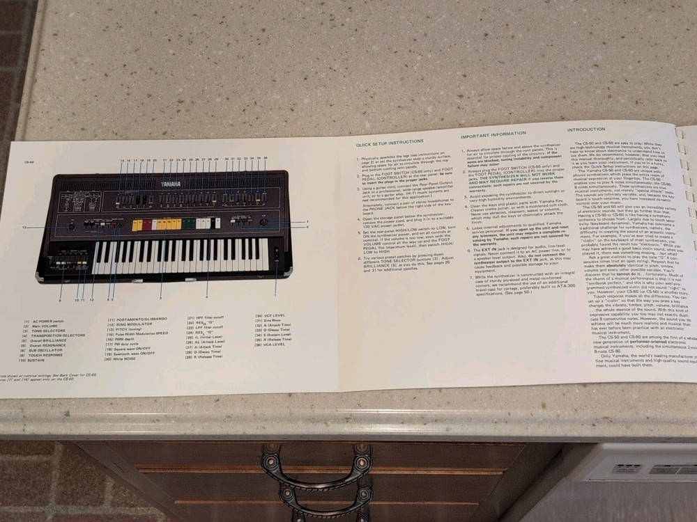 Yamaha CS50 CS60 Polyphonic Synthesizer Instruction Manual
