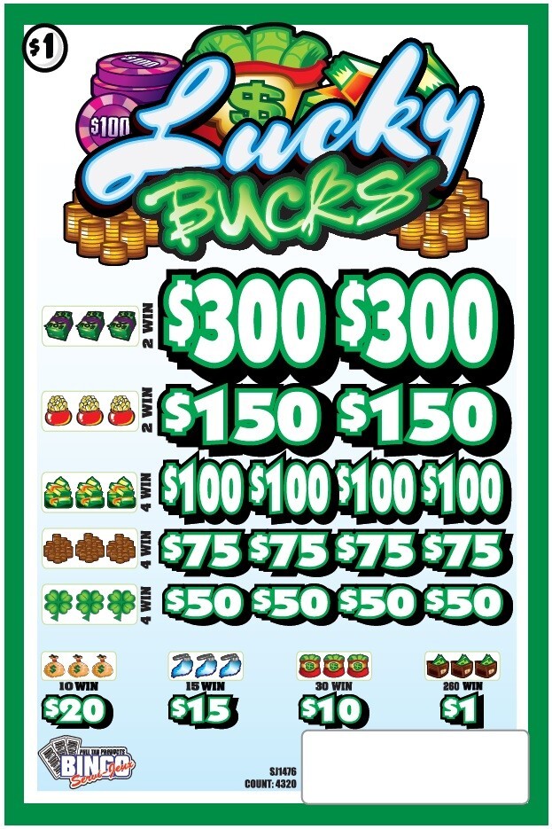 NEW pull tickets **OVERSTOCK DISCOUNT** LUCKY BUCKS - Instant Tabs