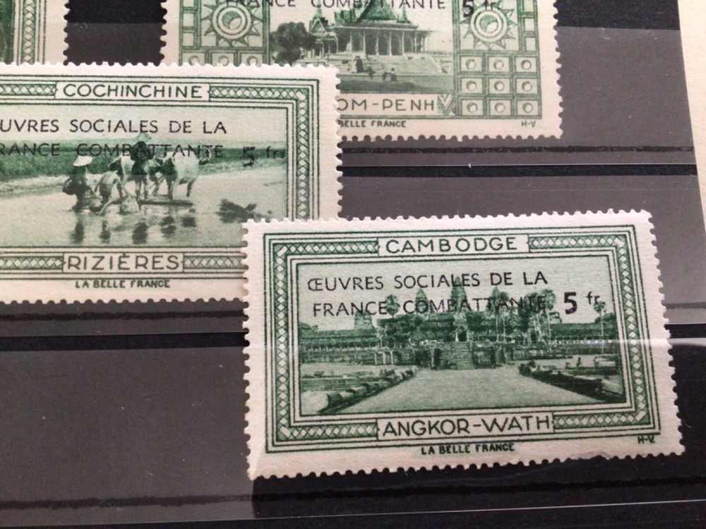 French Colonies overprint stamps A13162