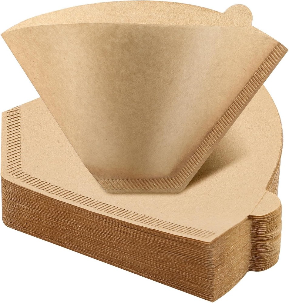 Bulk Unbleached #4 Coffee Filters - 100 Pcs for 8-12 Cup Brewers