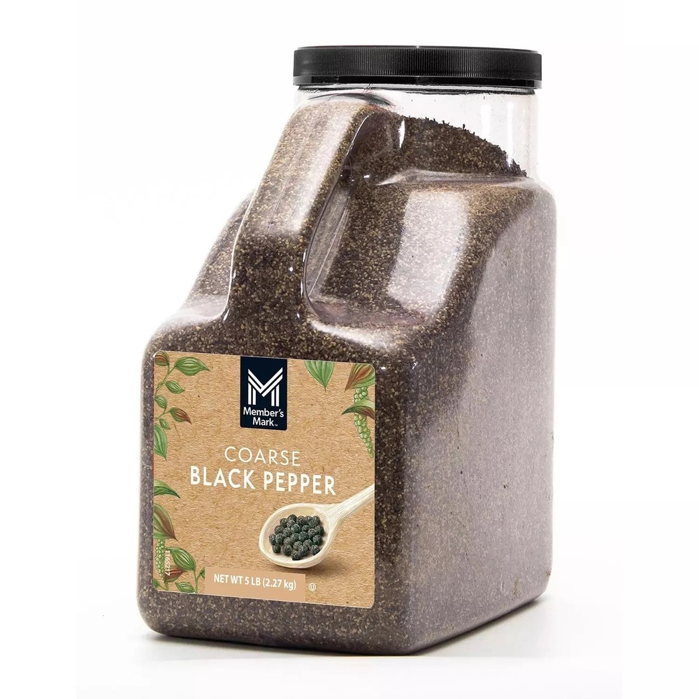 2 Pack Member's Mark Coarse Black Pepper, 5 Pounds