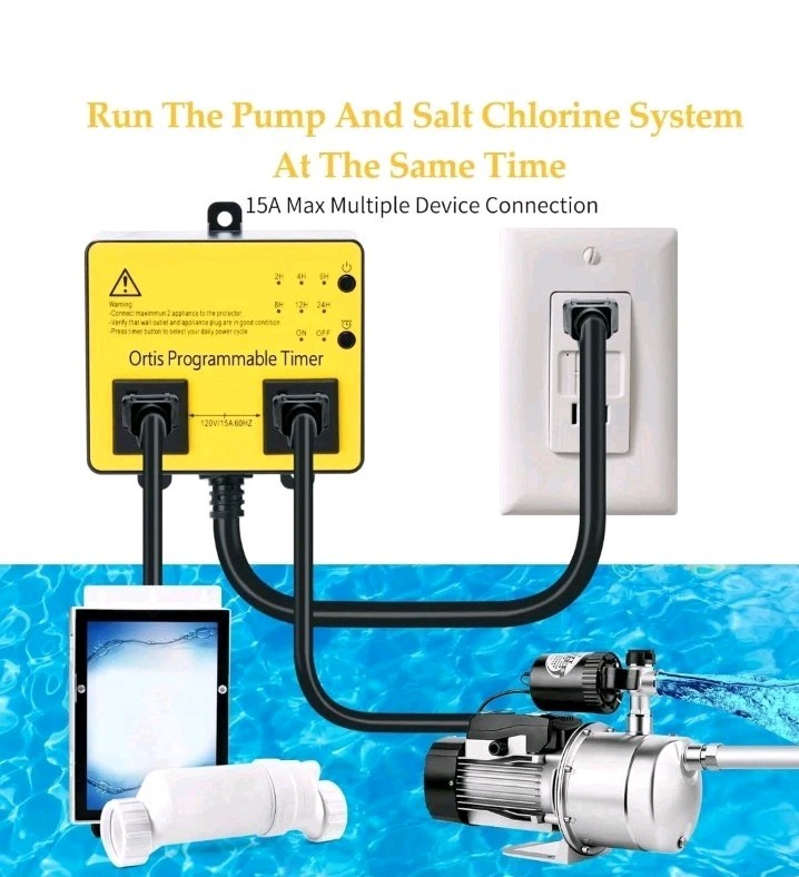 Above Ground Pool Timer, Ortis Smart Pool Timer with One-Button Operation, for S