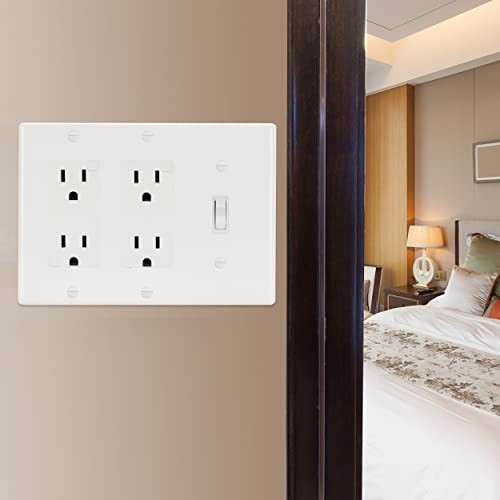 Bates Combination Wall Plate, 2 Pack, Single Toggle/Double Decorator White