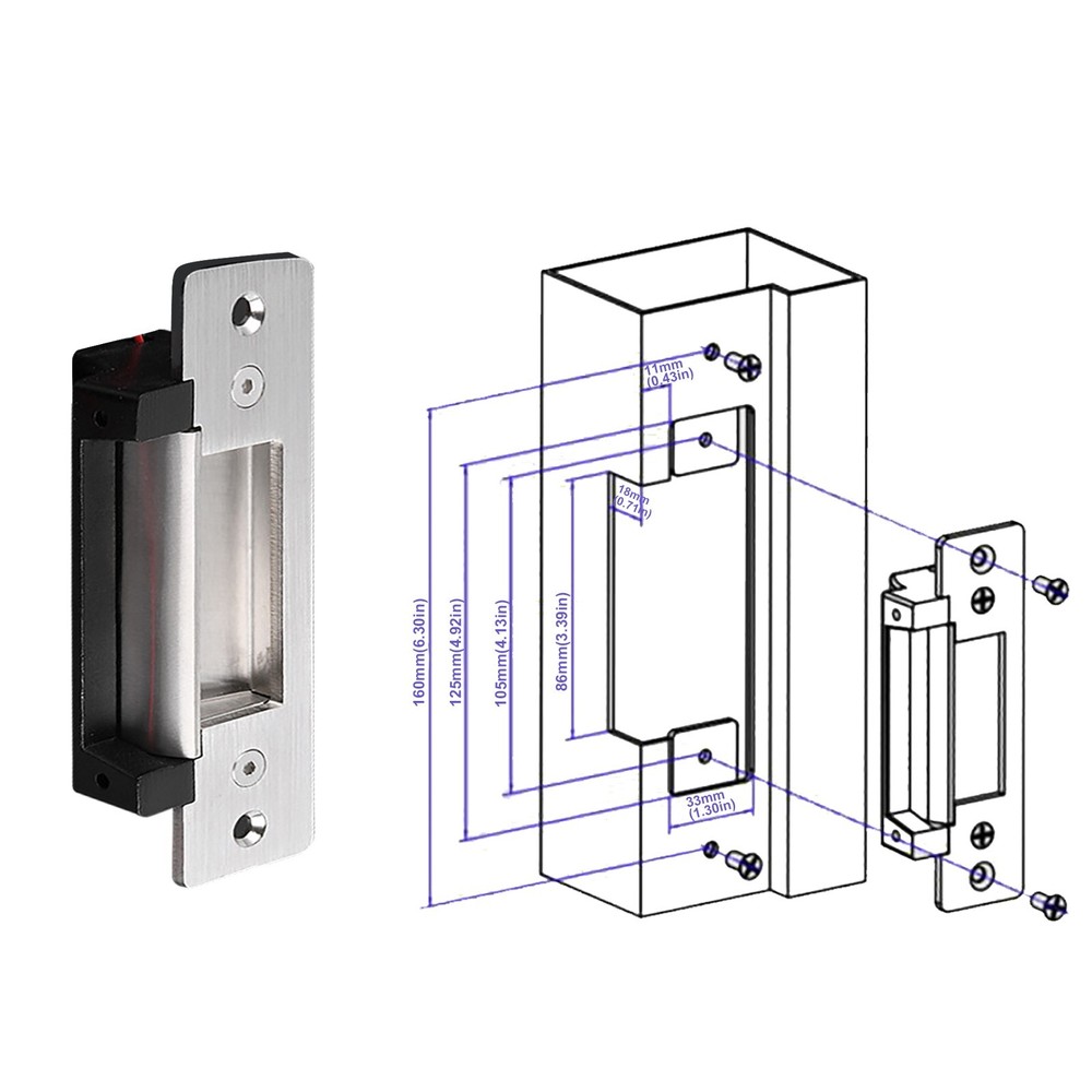 WiFi Access Control Electric Strike Door Lock System with Wireless Press Button