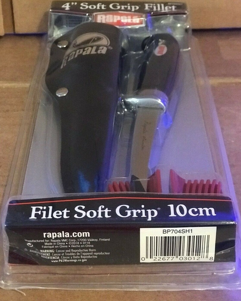 RAPALA SOFT GRIP FILLET KNIFE 4" WITH SINGLE STAGE SHARPENER BP704SH1