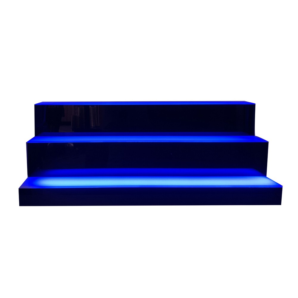 LED Lighted Liquor Bottle Display Shelf LED Bar Bottle Display 31" 3-Step
