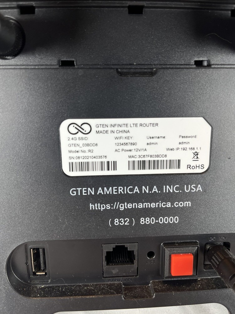 GTEN LTE Modem Router Model R2 Tested