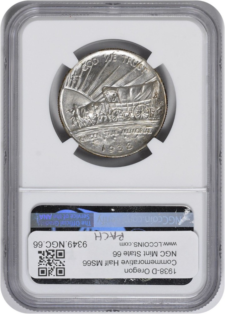 1938-D Oregon Commemorative Half MS66 NGC Mint State 66