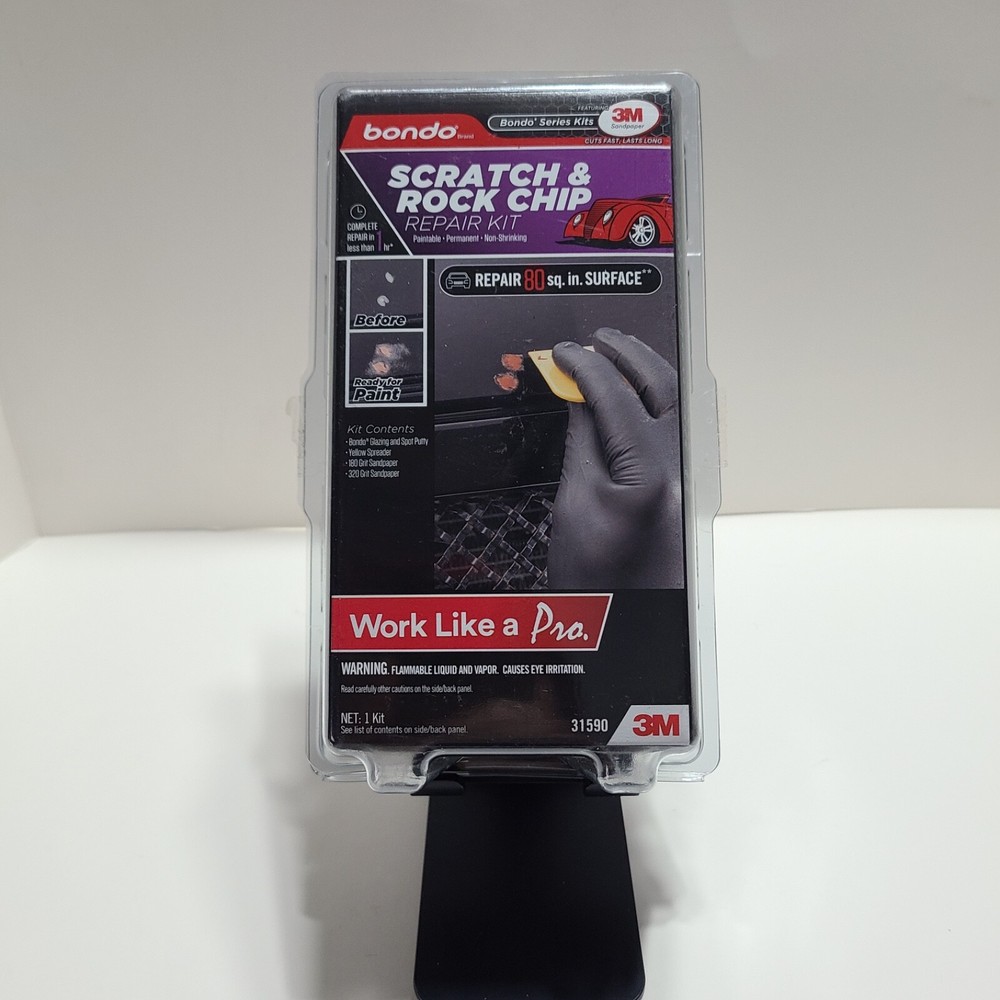 3M Bondo Scratch & Rock Chip Repair Kit. Paintable • Permanent • Non-Shrinking.