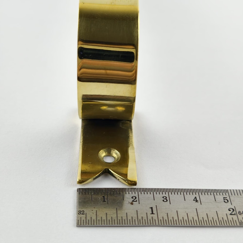 6 D PULL 6" handle heavy ribbon solid heavy brass old style kitchen GRAB 15 cm