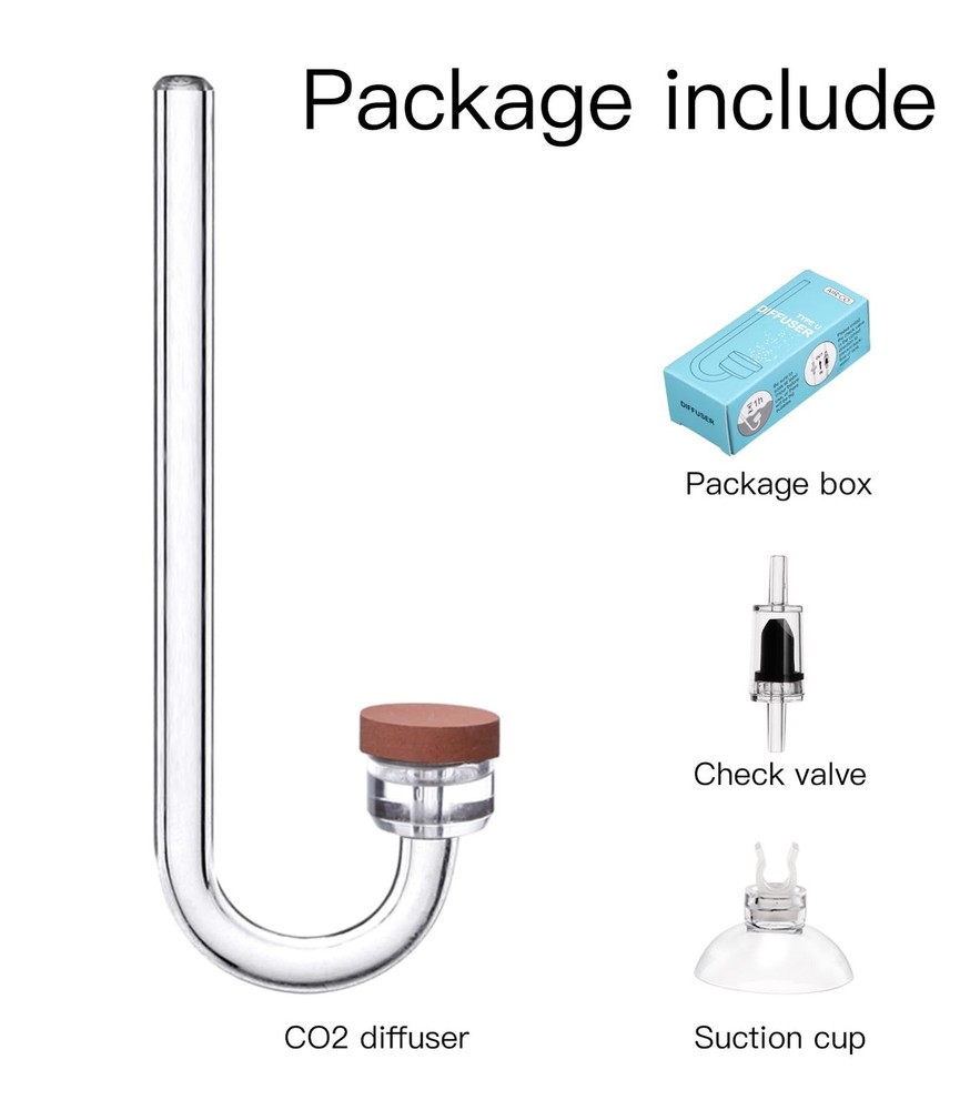 Clscea CO2 Diffuser for Aquarium Plant Mini Atomizer, U-Shaped, S
