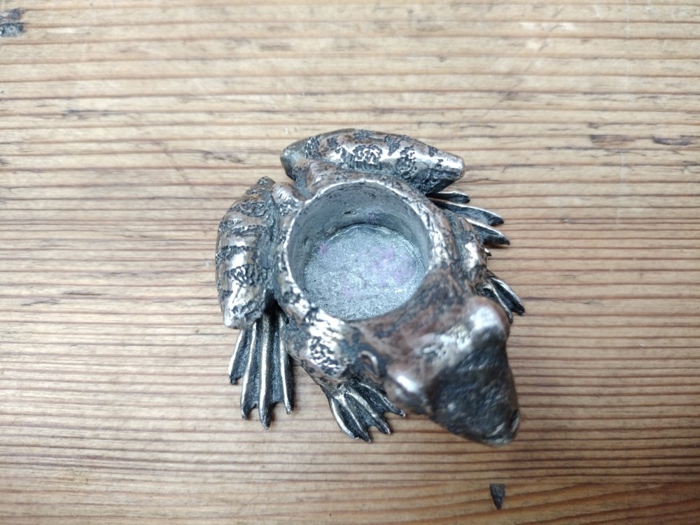 Vintage Silver Plated Cast Frog Toad Candlestick