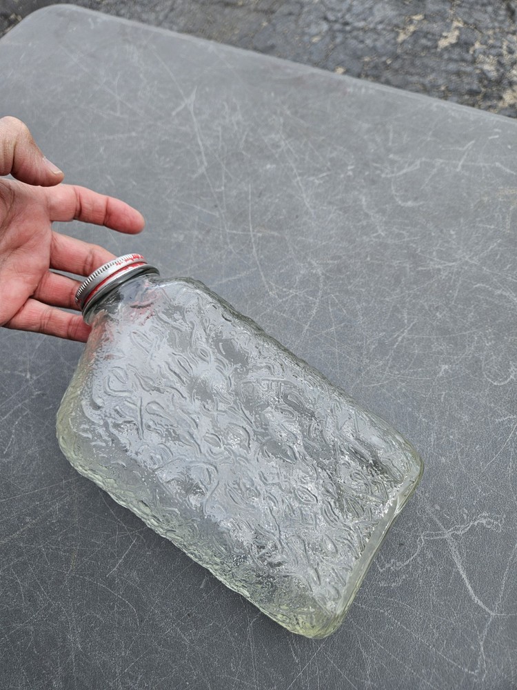Vintage Anchor Hocking Thin Refrigerator Bottle Embossed Side Spout