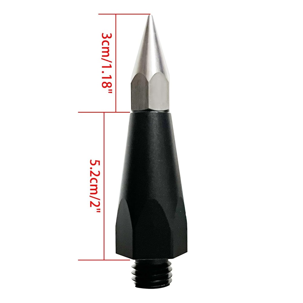 New 2 pcs Prism Pole Point with Replaceable Tip 5/8 Male thread Sharp Point
