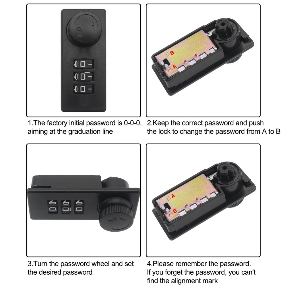 3 Digit Combination Password Drawer Lock Office Cabinet LocksSecurity Lockset