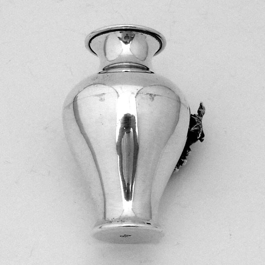 Small Vase Applied Cast Grape Bunch Sterling Silver