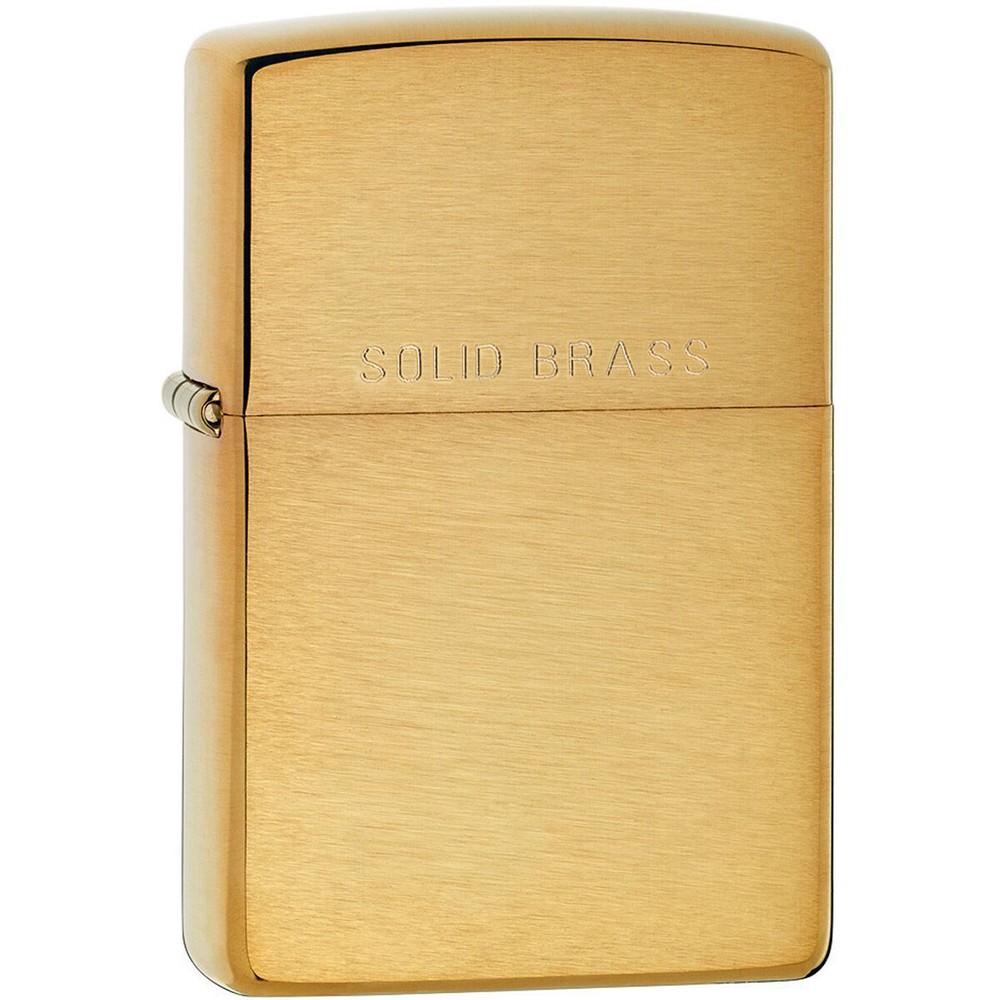 Zippo Engraved Solid Brass Brush Finish Pocket Lighter