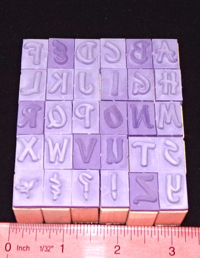 Alphabet Stamp Set Brush Pattern Alphabet Upper Case 30 Pcs by Image Tree
