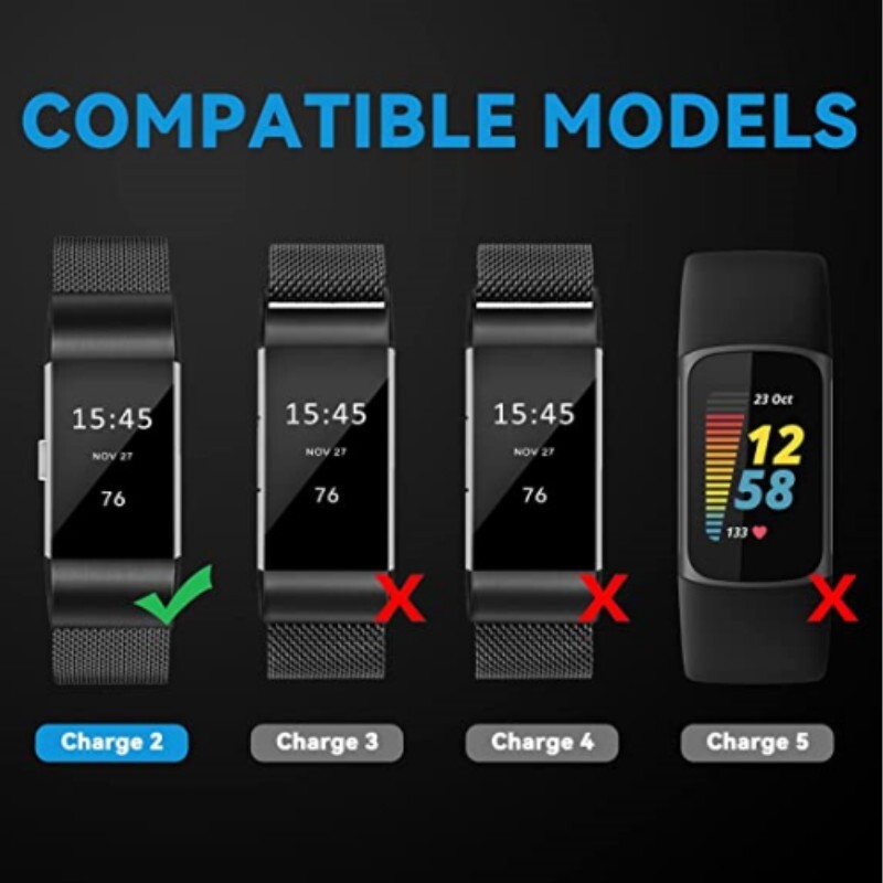 Watch Cover LCD Display Replacement for Fitbit Charge 2 Black