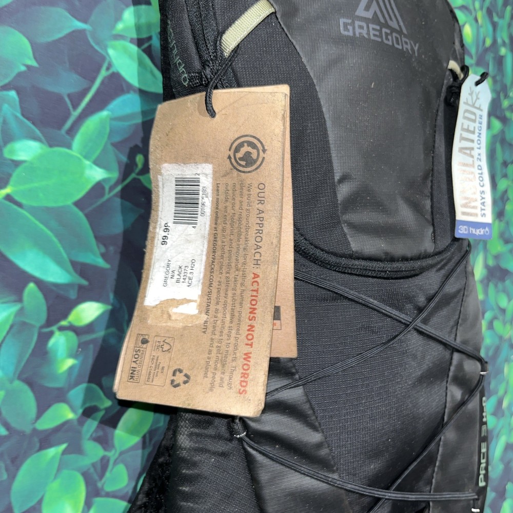 Gregory Black Pace 3 H2O Pack With defects