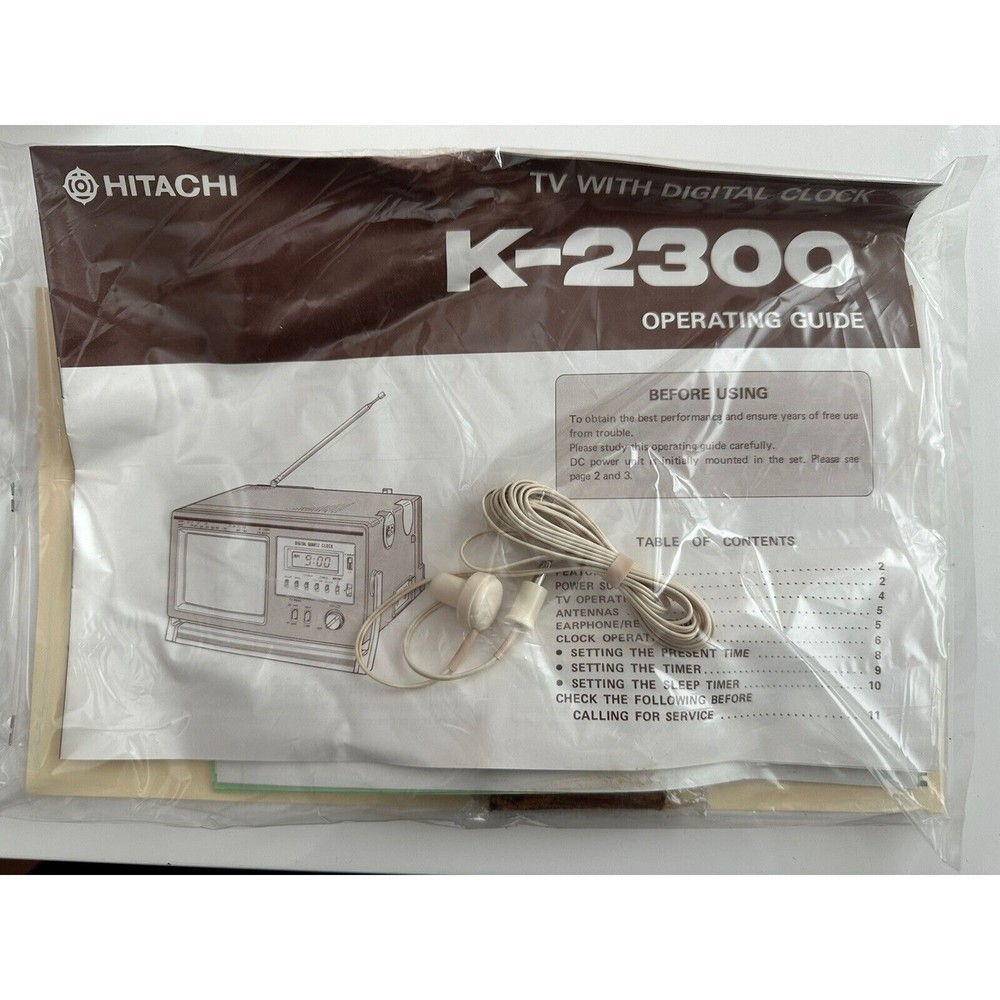 VINTAGE *New* Hitachi K2300 Solid State TV Receiver/Digital Clock