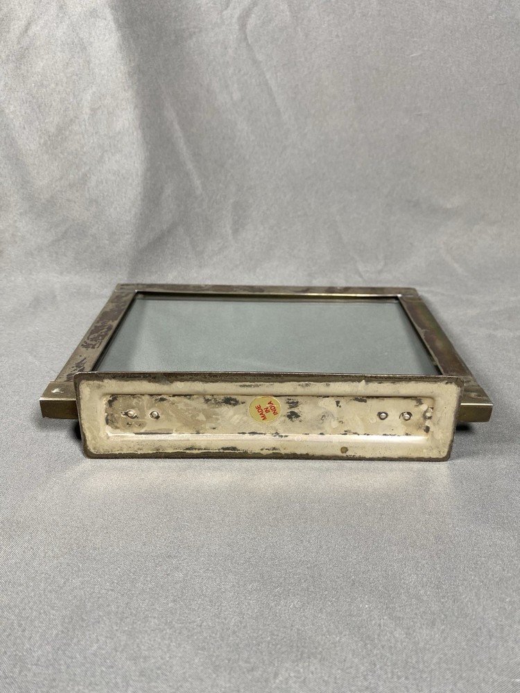 2 Vintage Silver Plated Framed Glass Rectangular Standing Picture Frames 5x7”