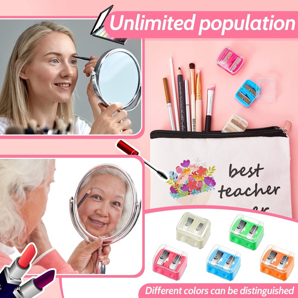 Chuangdi 5 Pack Makeup Pencil Sharpener Plastic Lip Liner Multi Colors