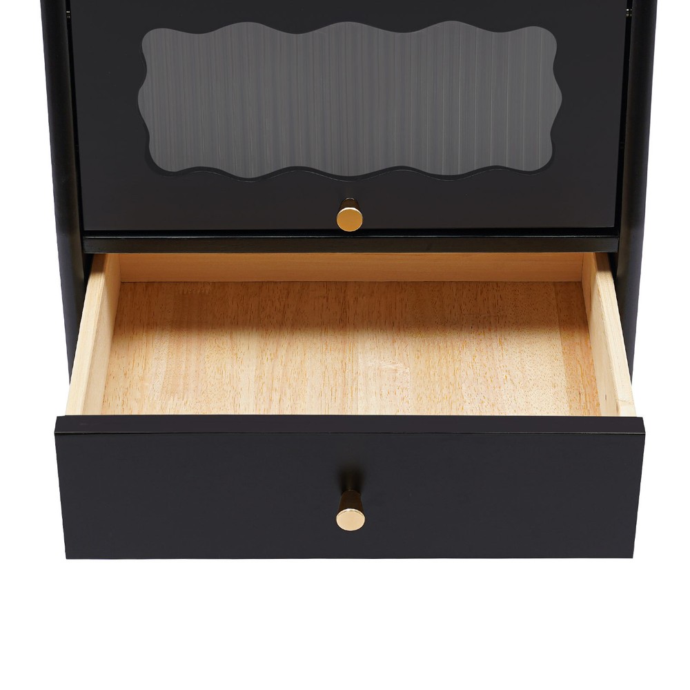 Modern Minimalist Rechargeable Multi-Functional Solid Wood Bedside Nightstands