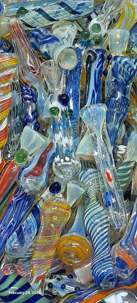 Mini Glass Water Pipe Hand Pipe & Chillum Bundle 3 pieces