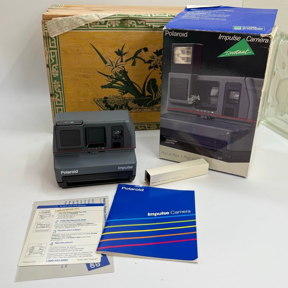 Polaroid Instant Impulse Camera with Box, Manual and Strap Clean UNTESTED
