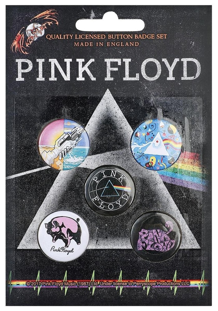 Pink Floyd Prism Button Badge Pack One Size White