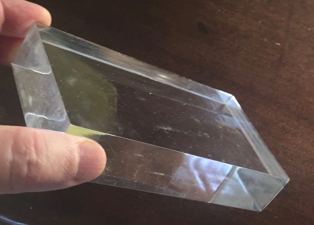 Vintage Clear Acrylic Lucite Rectangular Display Base Block Brick Cube 5" x 3"