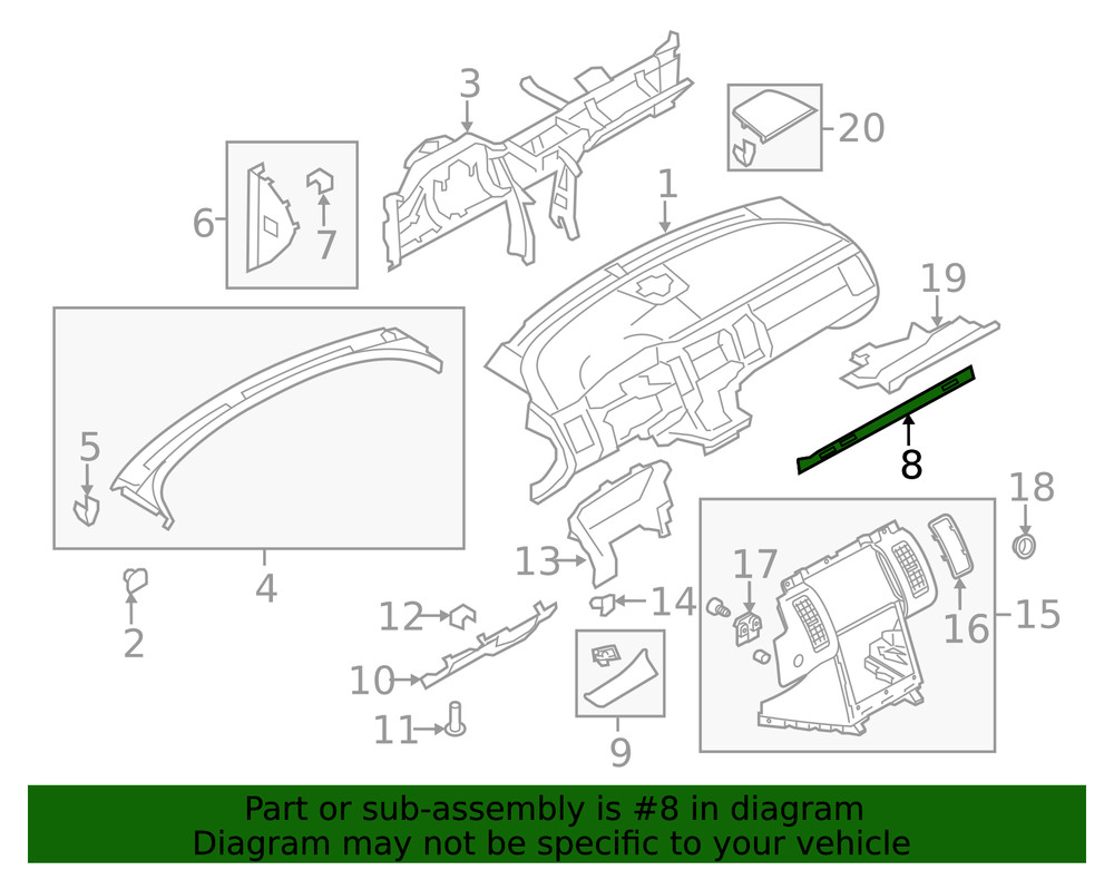Genuine Ford Molding Panel AA8Z-7404338-AB